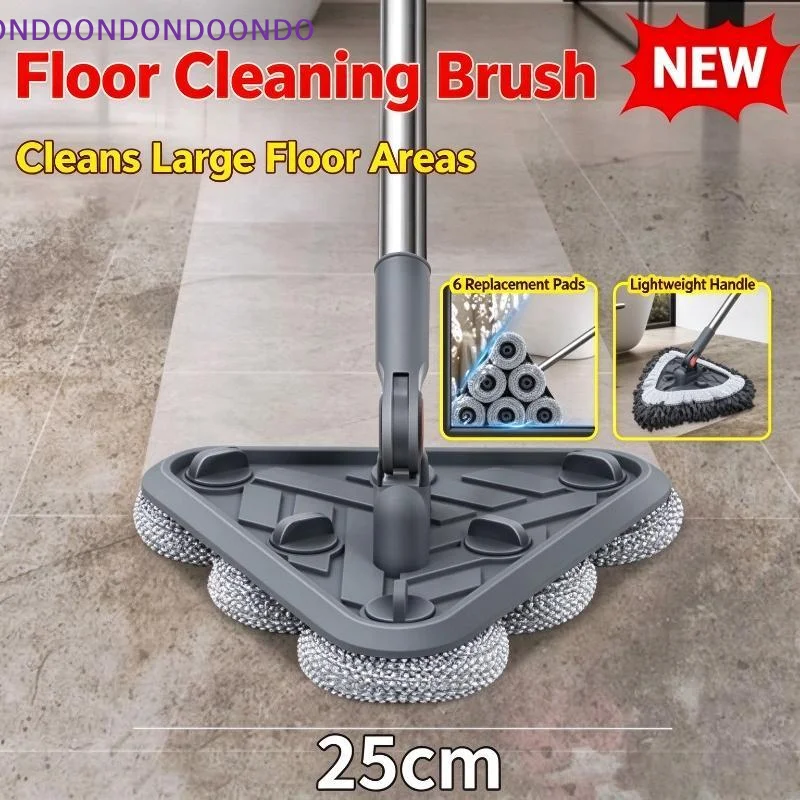 Triangular Cleaning Brush Stainless Steel Wire Hard Scrubber Multi-Purpose for Bathroom Floor Garage Tile Grout Oil Stain Remov