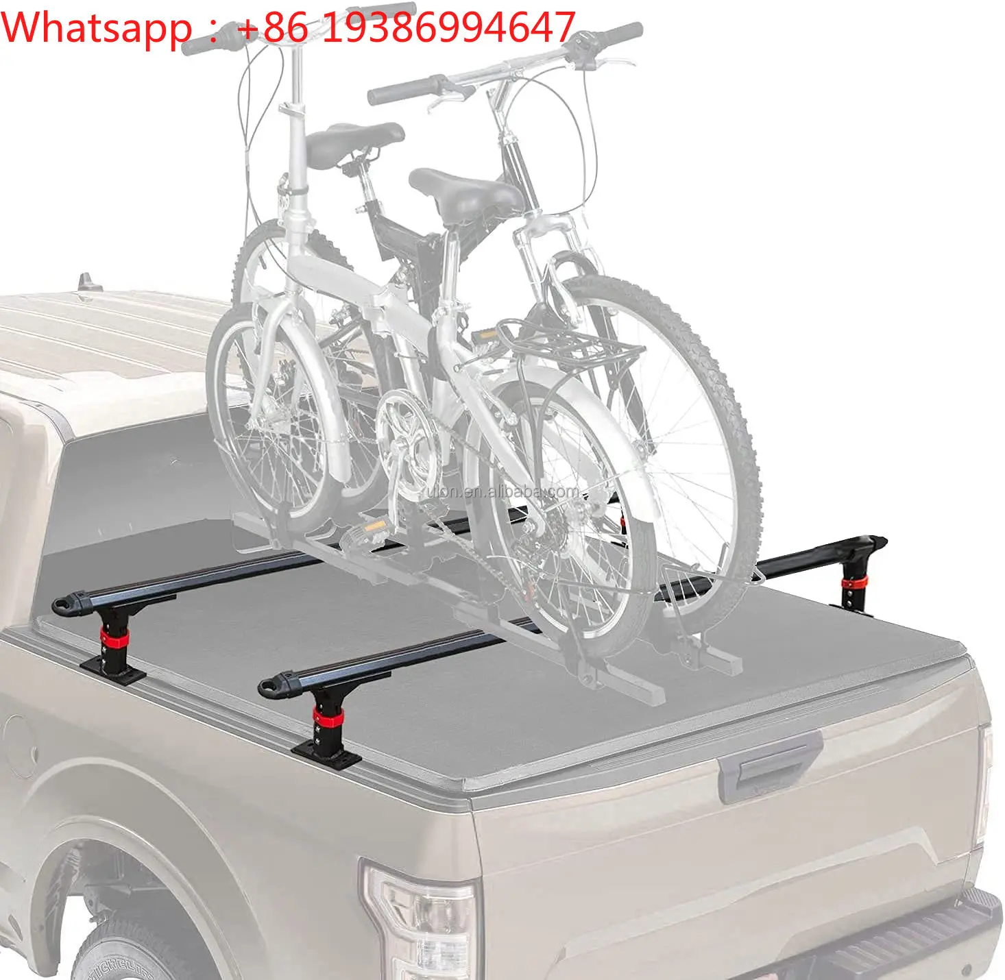 For Universal Aluminum Truck Bed Tonneau Cover Rack Crossbars Low Profile 2 Bars Set for Kayaks Bike Rack Rooftop Tent Camper
