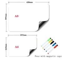A3+A4 Magnetic Dry Erase Board Fridge Markers WhiteBoard Sheet Kitchen Erasable Flexible Refrigerator Magnet Memo Grocery List 4