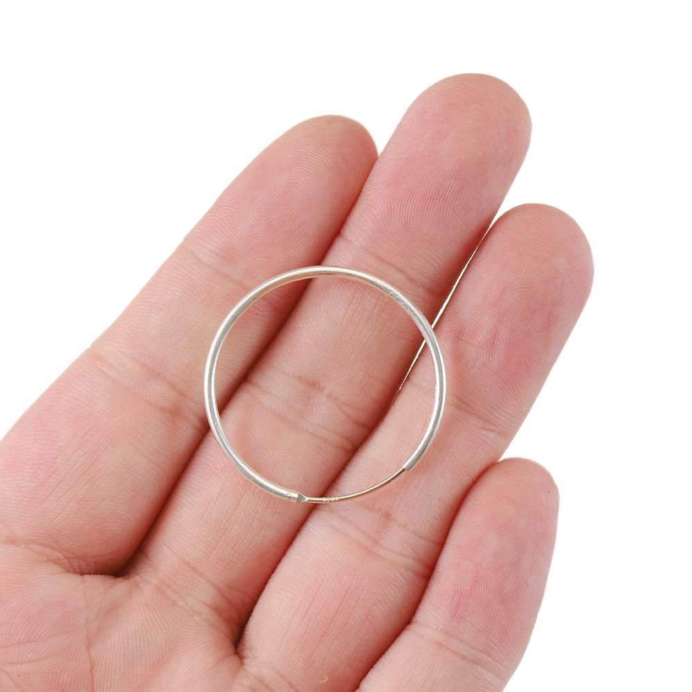 1 pz 925 orecchini aperti in argento Sterling Loop Hoop 3 4 5 6cm orecchino ad anello a base di cerchio per gioielli che fanno componenti fai da te all'ingrosso