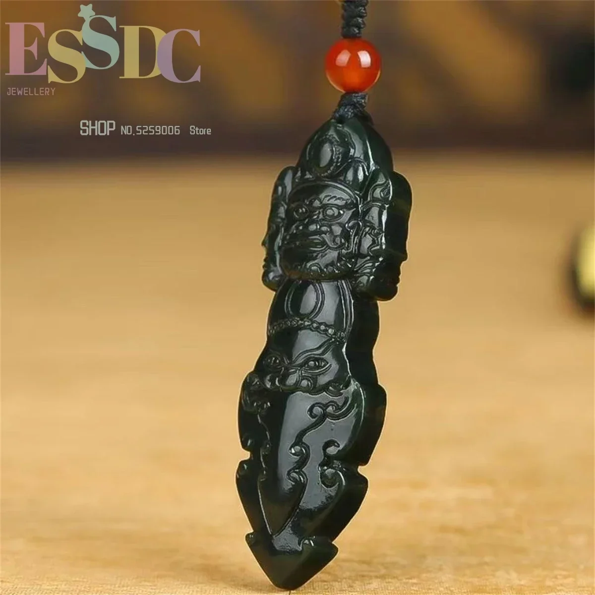 Xinjiang Hotan Jade Green Jade Magic Pestle Cultural Toy Pendant For Men Women Four-Sided Buddha Head Ethnic Style Amulet Gift
