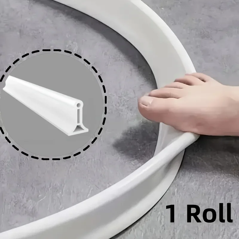 1PC 0.5/1/1.5/2M PVC Water Barrier Strip Flexible Shower Dam Water Retaining Strip for Bathroom Floor Shower Area