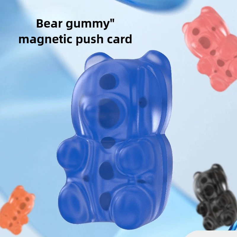 Gummy Bear EDC Magnetic Finger Push Cards Decompression Desktop Toy Gift