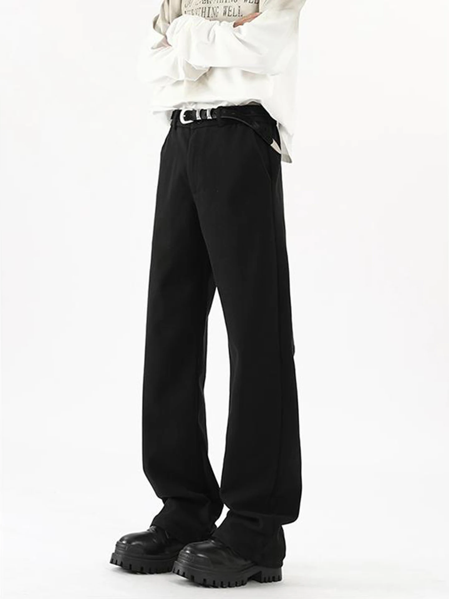 

Мужские повседневные брюки Bla Fce с подкладкой, прямого кроя, свободные, удлиненные, в американском стиле, для осени и зимы