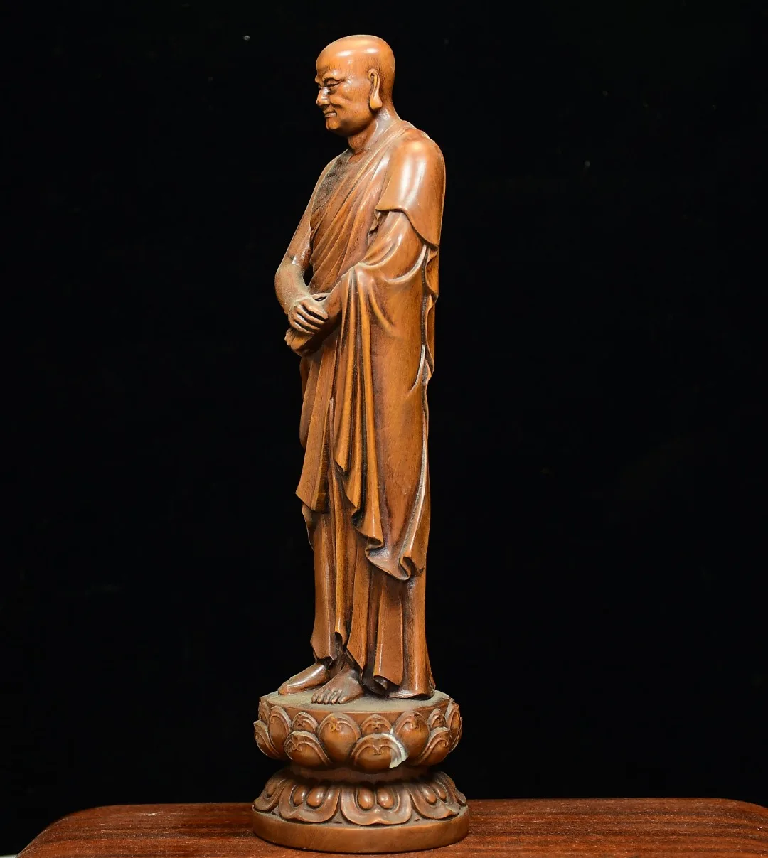 Old Boxwood Amitabha Buddha Ah, the Southern Living Buddha Standing Buddha Wenfang screen Ornaments Town House Exorcism