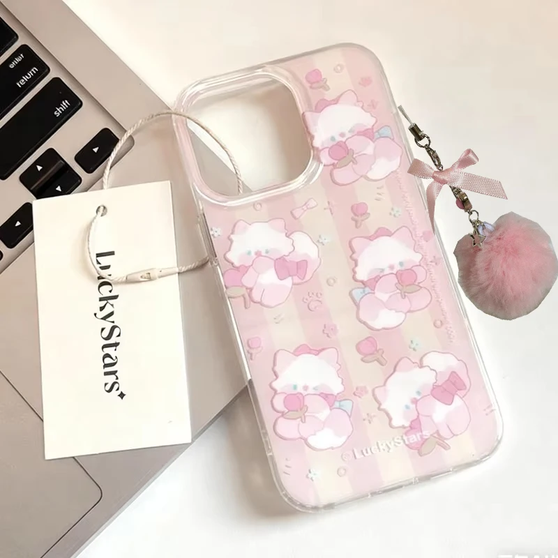 INS العصرية لطيف الوردي الحب ليتل توليب هريرة جراب هاتف آيفون 17 برو ماكس الهواء 16 برو 15 14 13 12 11 برو ماكس زائد غطاء متقدم