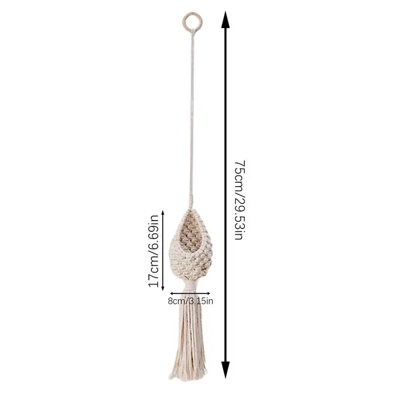 แขวนผนังตะกร้า Boho ห้องครัวผักกระเป๋าเชือกฝ้ายโครเชต์ผลไม้สําหรับห้องนอนห้องนั่งเล่นห้องน้ํา