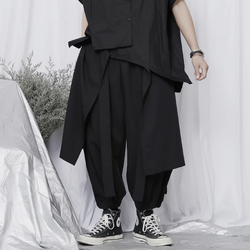 Japan Style Men\'s clothing Punk Casual 8-9 Pants
