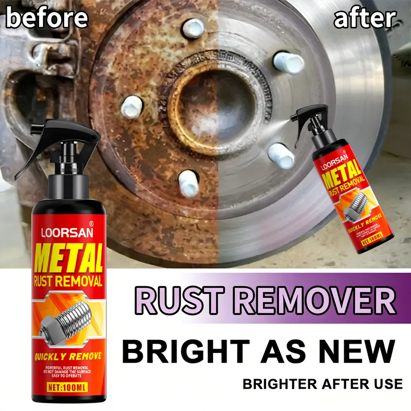 LOORSAN-Rust Removal Spray Kit - Car Rust Remover & Shine Restorer, Auto Metal Surface Rust Cleaner, Car Detailing Accessor