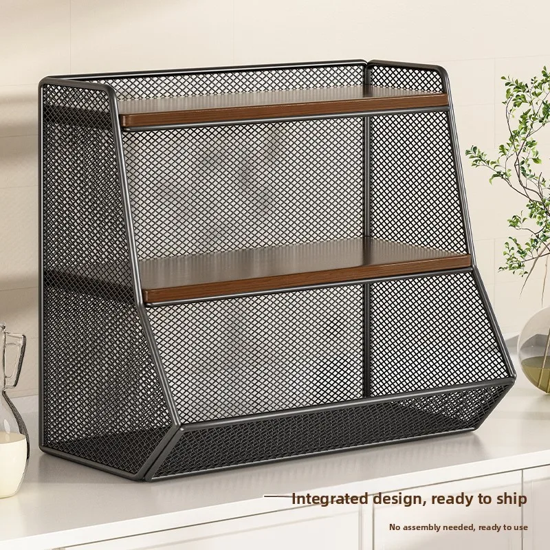 رف تخزين متعدد الطبقات للمطبخ، سلة تخزين البصل والثوم للاستخدام المنزلي، منظم للفواكه والخضروات والتوابل بتصميم عصري بسيط