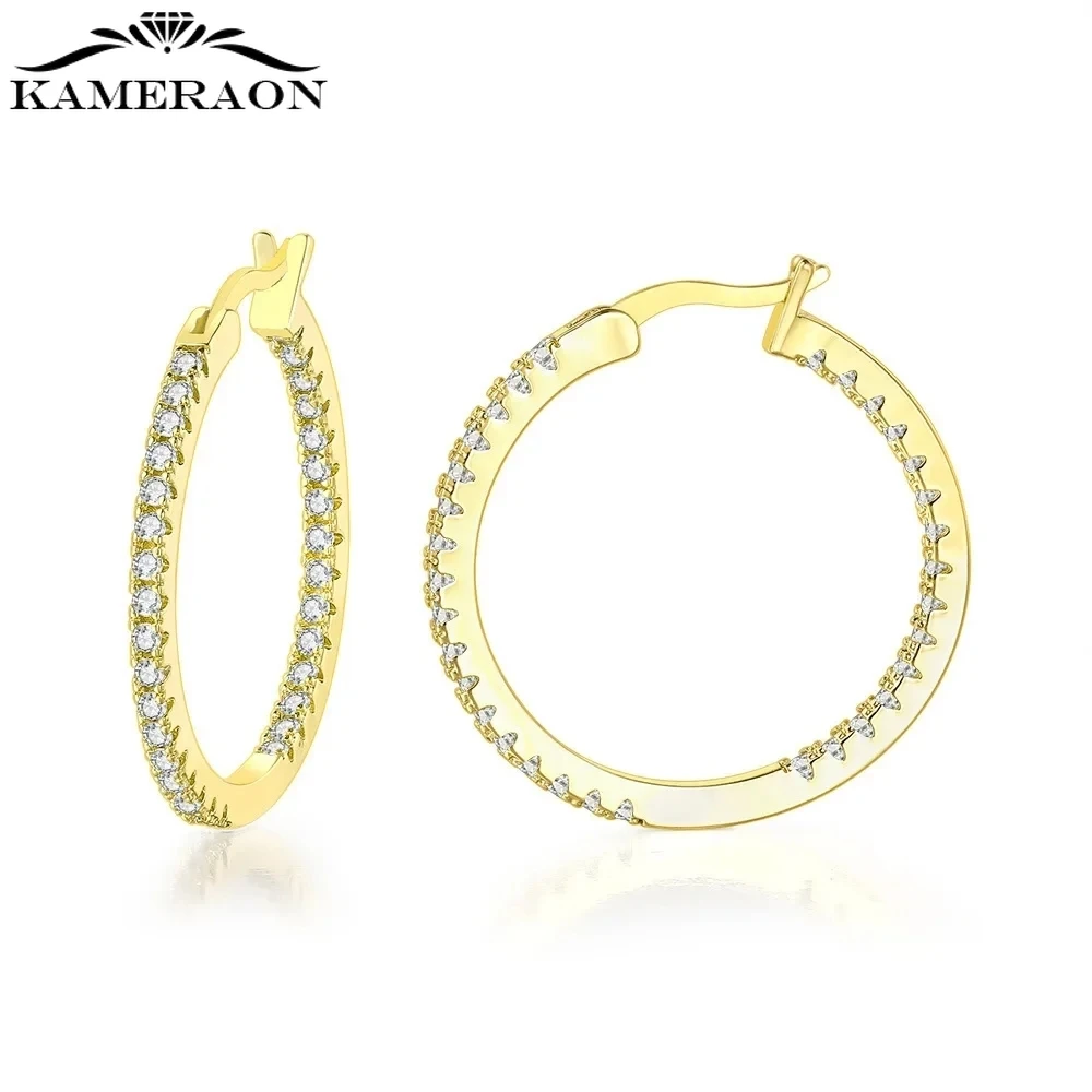 15/20/30mm Zircon Small Huggies Hoop Earrings For Women Simple Fashion Girls Anti-allergy Fine Jewelry Gifts Multi-Size Clear