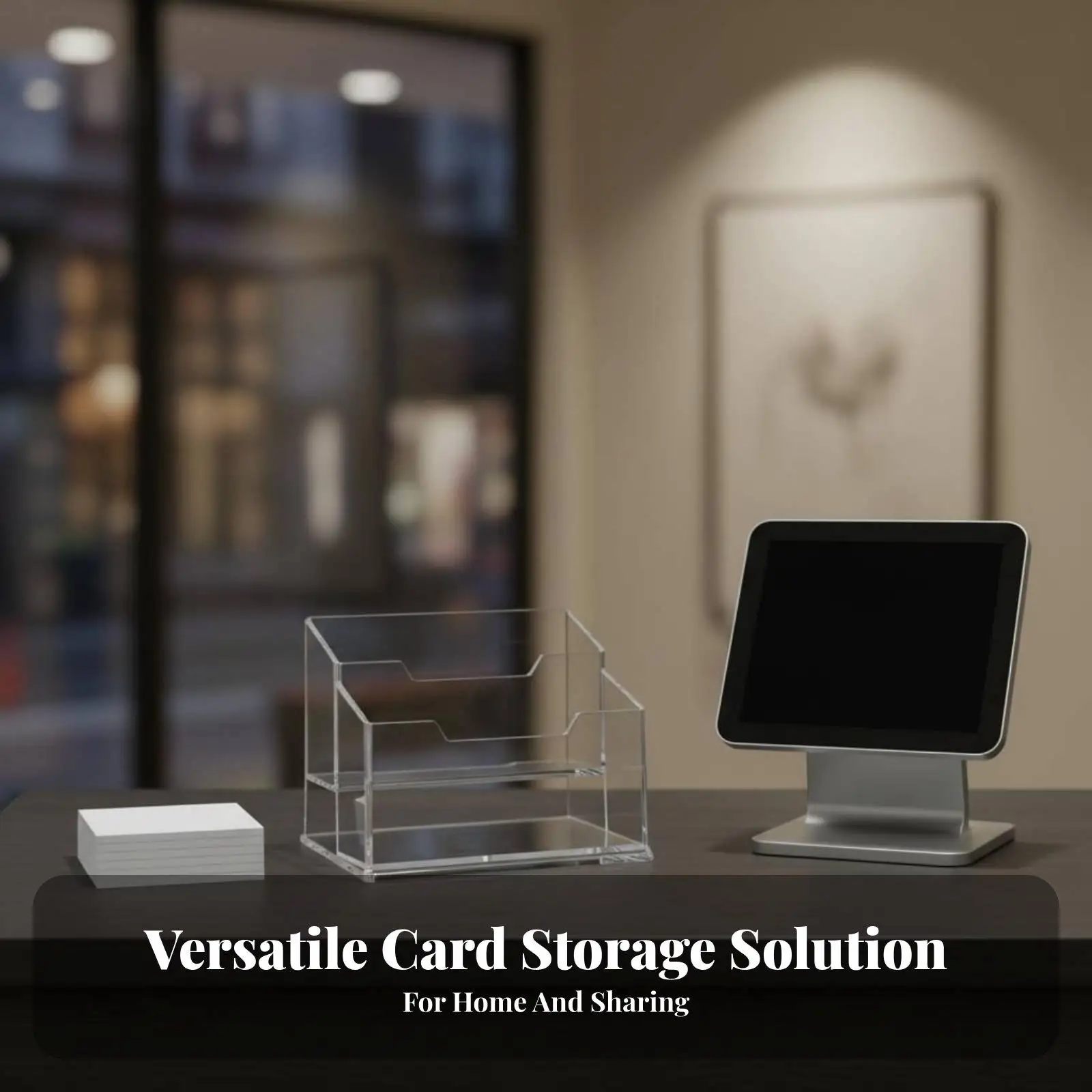 Acrylic Card Display Stand Space Saving Trading Card Storage Box Easy Access Desktop Postcard Display for Collectors, Game Room view 3