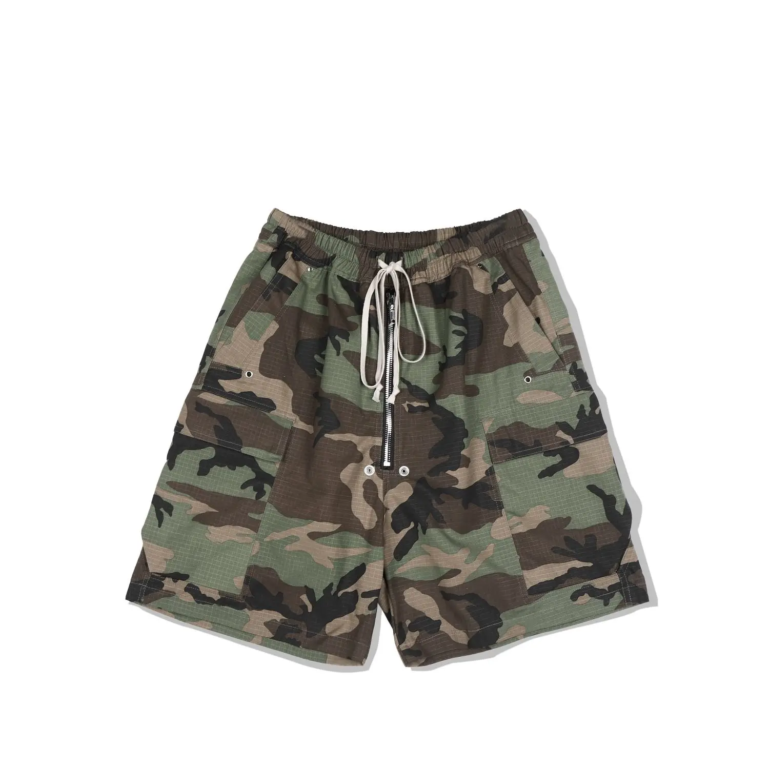 Men Vintage Camouflage Cargo Shorts Loose Fit Wide Leg Utility Bermuda Shorts Casual Summer Streetwear Multi Pocket Fashion