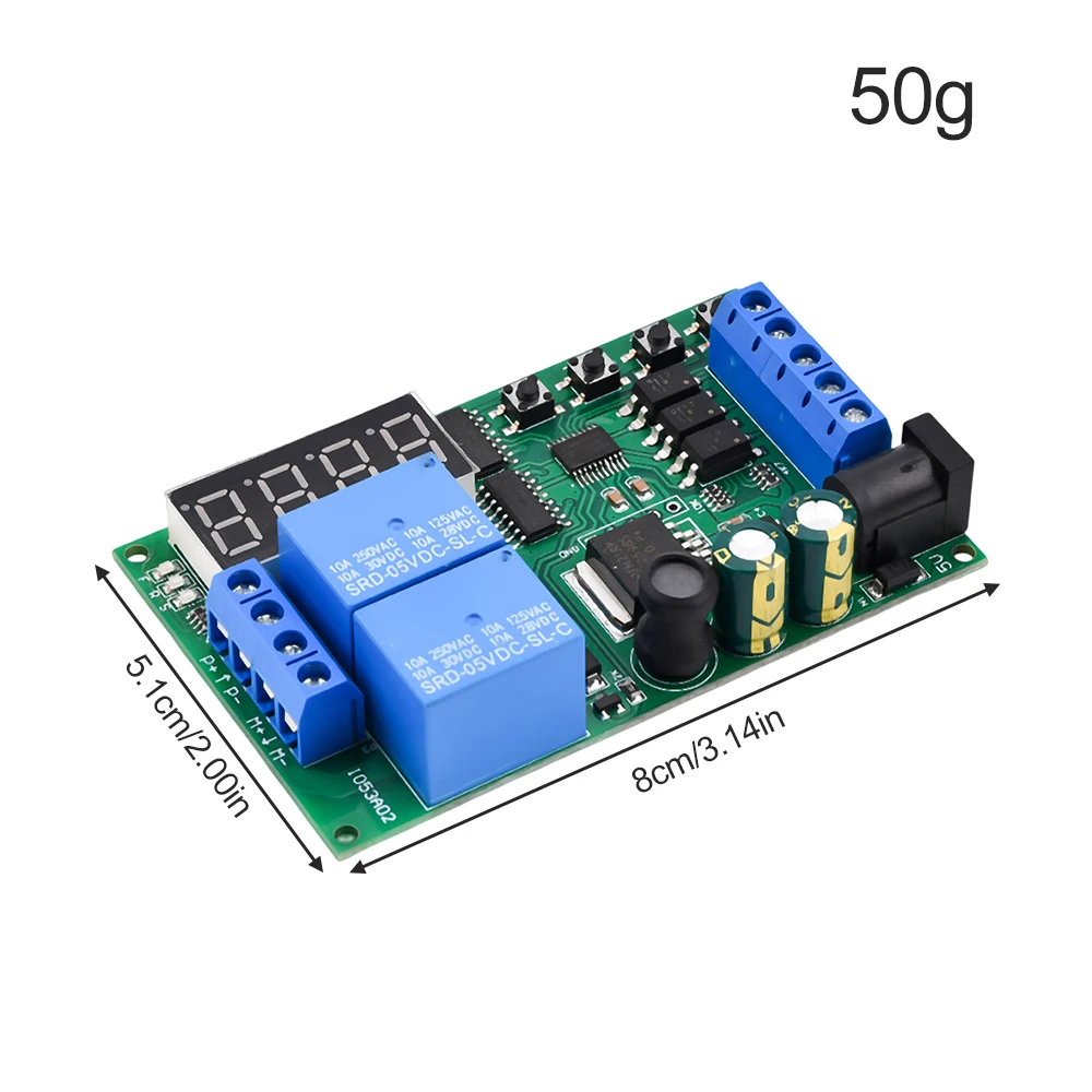 IO53A02 5-24V IO56D02 DC12V 24V Cycle Delay Relay Adjustable Time Control Switch Motor Forward Reverse Controller Time Relay