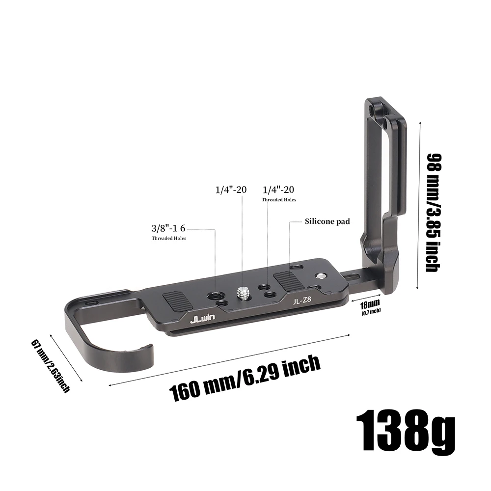 FOTGA L Plate In Stock Camera L-Bracket Plate L-Shape Bracket for Nikon Z8 Camera Quick Realease Base Plate Vlogging Tripod Kit