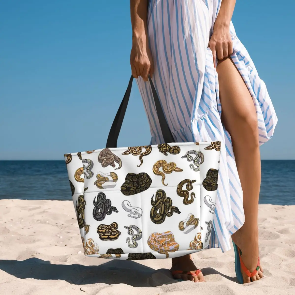 Мяч Python Morph Snake Pattern Топ без рукавов Пляжная сумка Спортивная сумка для занятий йогой Duffle Большая большая сумка Женская дорожная сумка Сумка для фитнеса