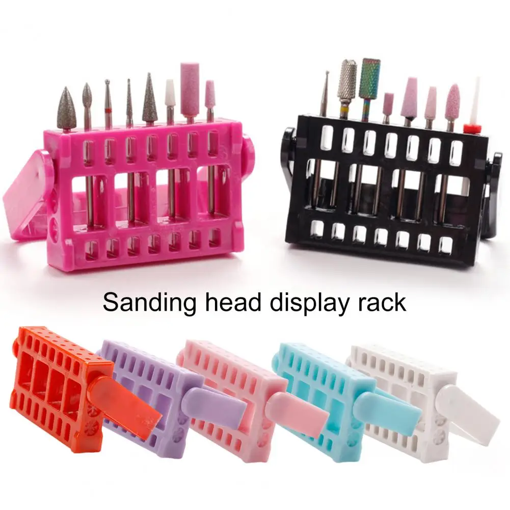 Useful Nail Drill Bits Organizer Large Capacity Displaying Dustproof Nail Drill Bits Holder for Nail Salon