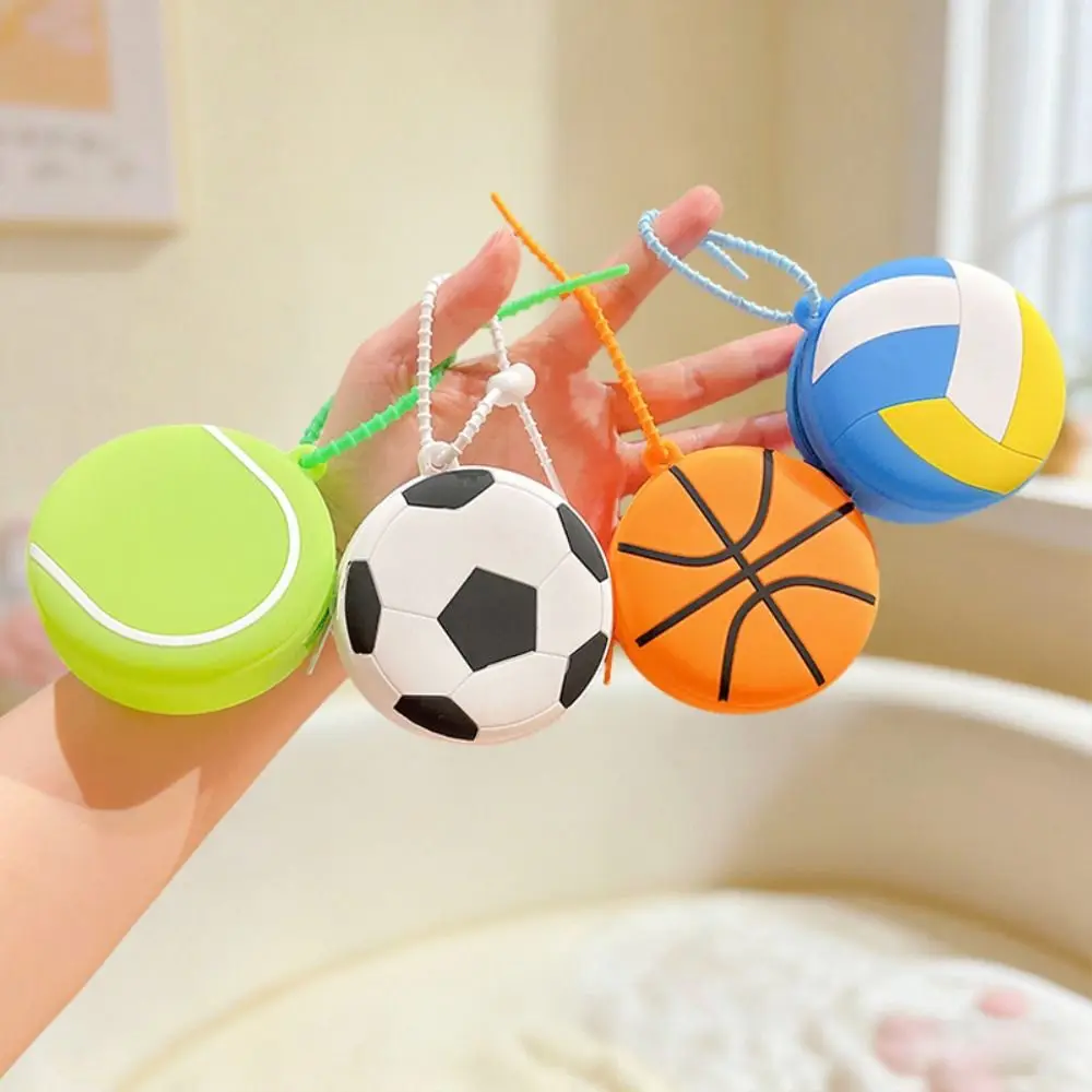 New Creative Sporty Ball Shaped Coin Purse Waterproof Silicone Cartoon Ball Shaped Pouch Mini Key Ring Wallet