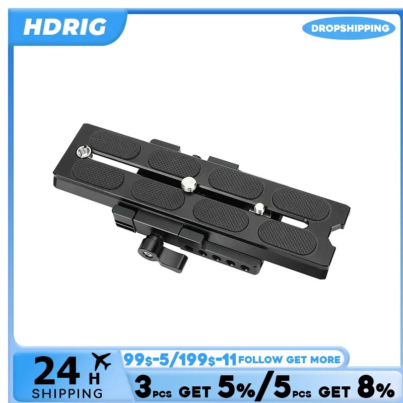 HDRIG Manfrotto-Type Slide-in Quick Release Camera Plate With Clamp Base For Manfrotto 577/ 501/ 504/ 701 Tripod