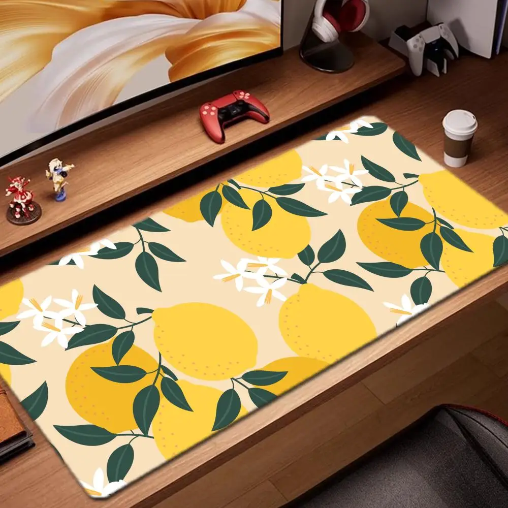 

lemon art wallpaper Mouse Pad Game Accessories keyboard pad XXL large locking edge 900X400 mm table mat Gaming mousepad