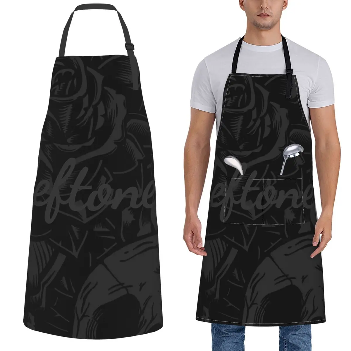 

Metal Punk Rock Deftones Aprons Chef Cooking Baking Tablier Sleeveless Bib Kitchen Cleaning Pinafore for Women Men Painting