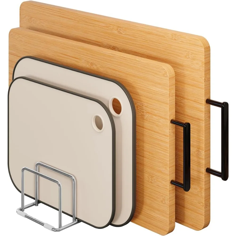 

Cutting Board Organizer Stand Holder - 304 Stainless Steel Chopping Board Rack, Pot Pan Lid Holder, Kitchen Shelf for Bakeware,