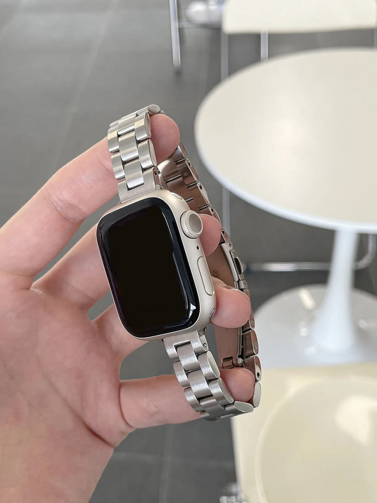 Fashion Slim Strap for Apple Watch 41mm 45 38 40 42 44 46 49mm Three Bead Stainless Steel Band for iWatch 12 11 10 9 SE 8 7 6 5