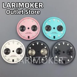 LARIMOKE 30mm VK64 Dial Black Blue Pink White Green Dial Fit VK64 Quartz Movement Watch 6 o 'clock date window