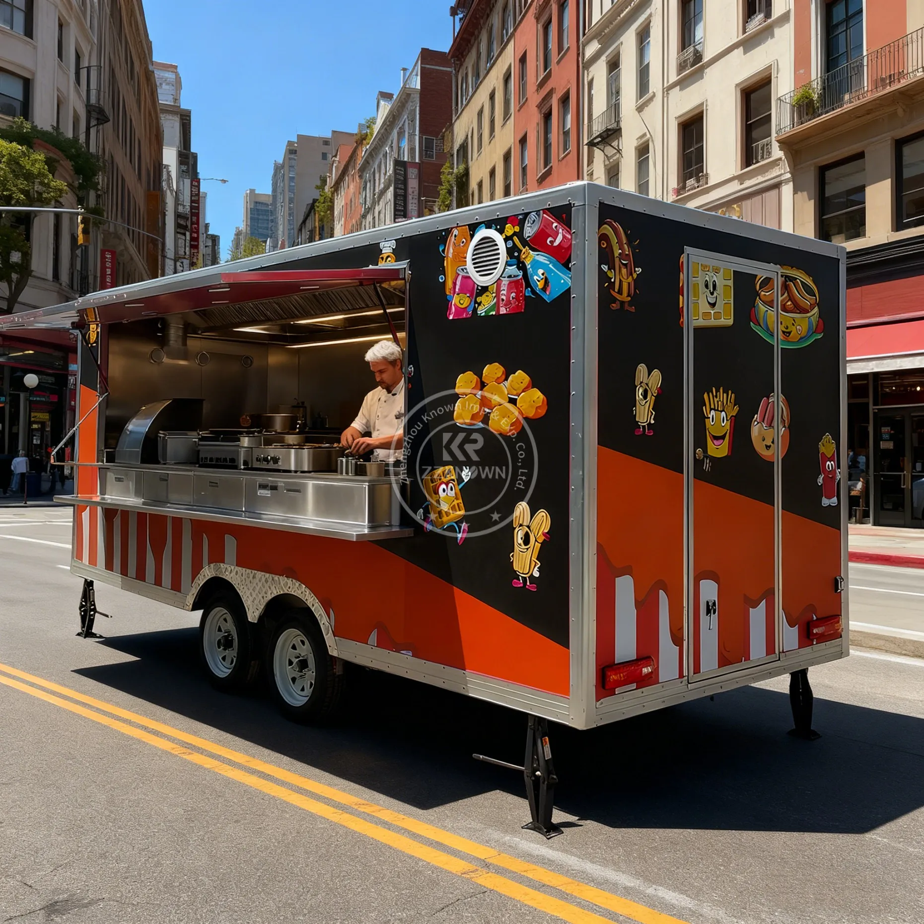 

Concession Catering Mobile Bar BBQ Food Trailer Fully Equipped Ice Cream Coffee Fast Food Truck for Sale