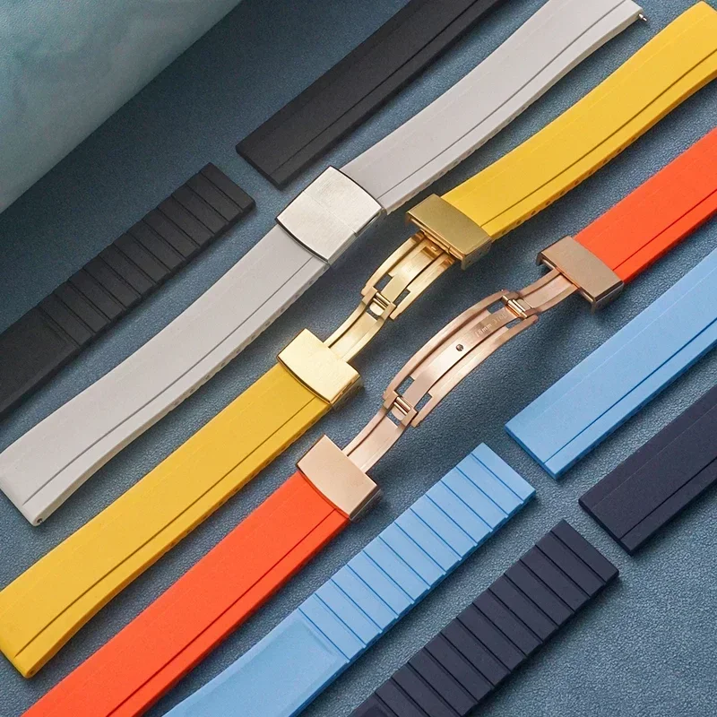 

Design Daytona Submariner CTS Fluororubber Watch Strap 20mm Quick Release Spring Deployant Buckle Clasp Watch Bands FKM Strap