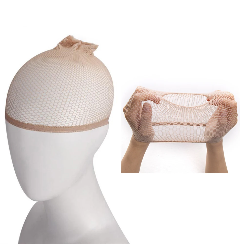 

Коричневая сетчатая синтетическая шапочка-основа для парика, эластичная, с закрытым концом, сетчатая шапочка-сетка для париков, универсальный размер, поддержка для волос