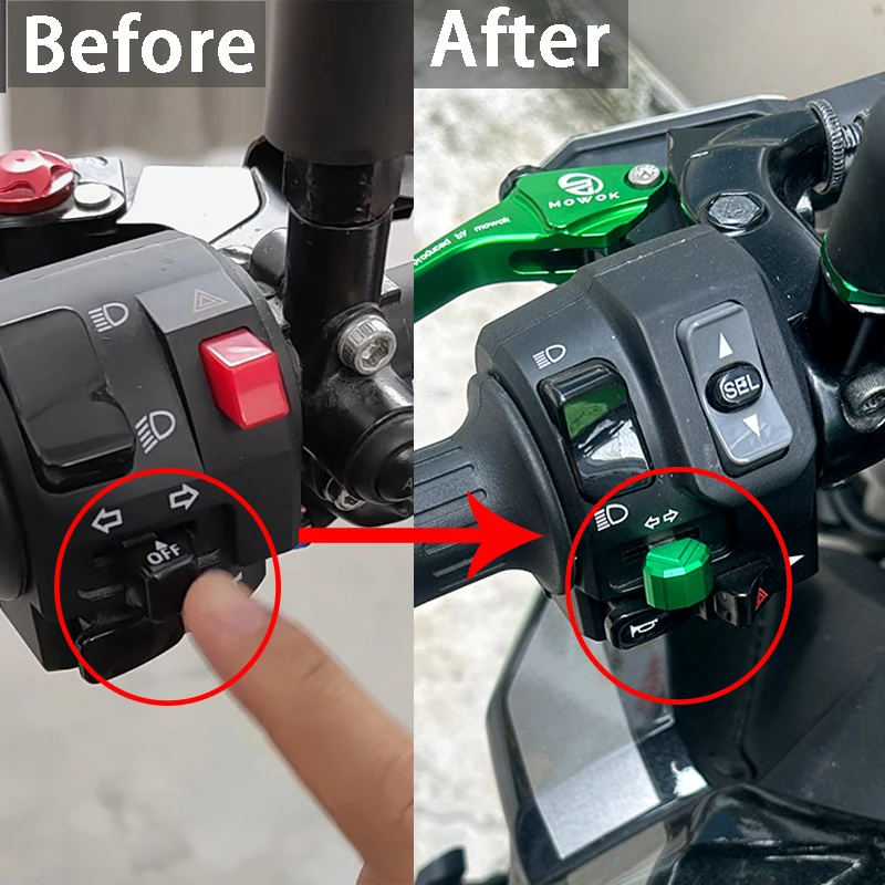 Motorcycle Switches Button Turn Signal High Low Beam Start Button Removed Key Cap For Benelli Honda Suzuki Yamaha Kawasaki BMW