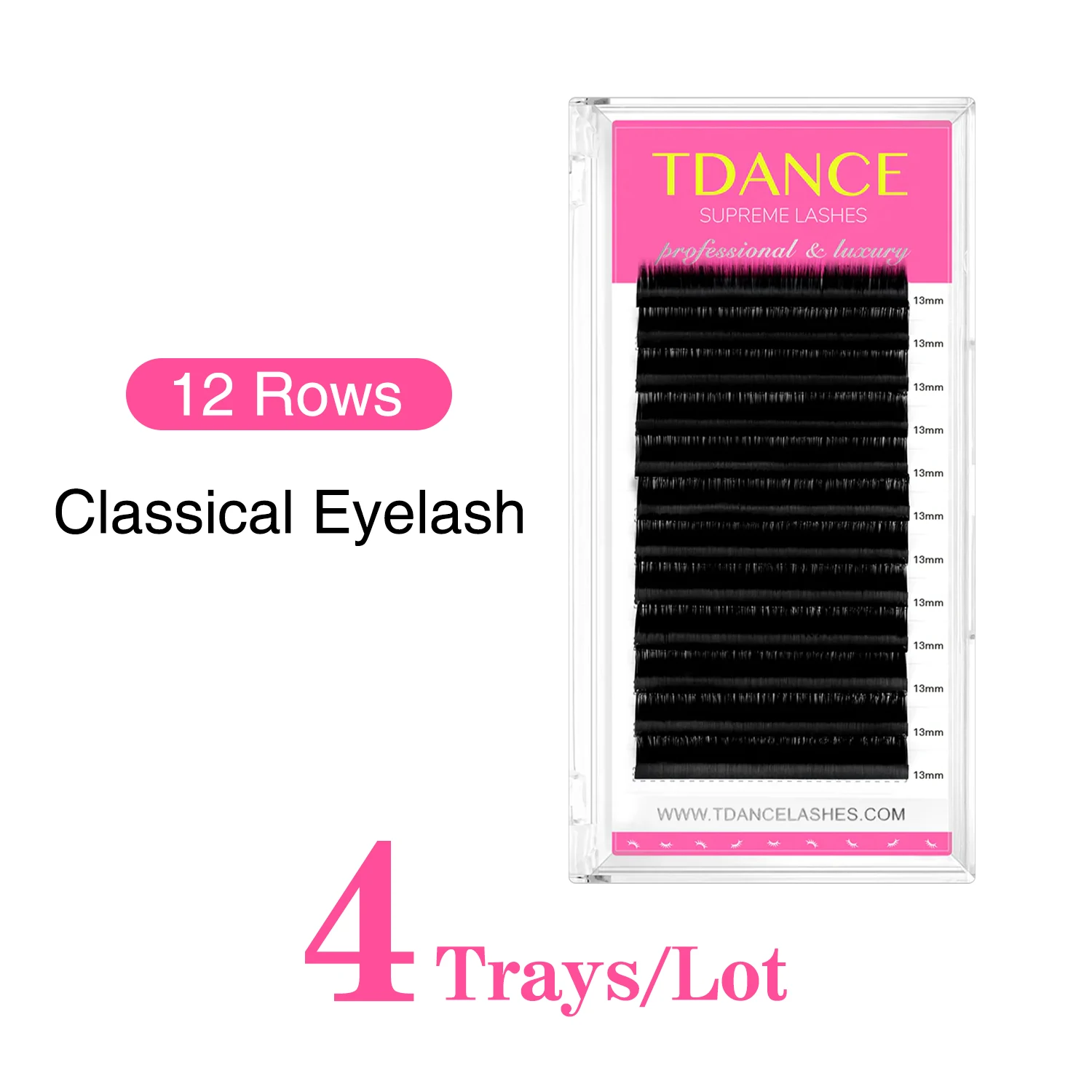 

TDANCE 4 Trays/Lot Faux Mink Individual Eyelash Extensions 12 Rows Soft Mink Lashes Volume False Lashes For Professinals