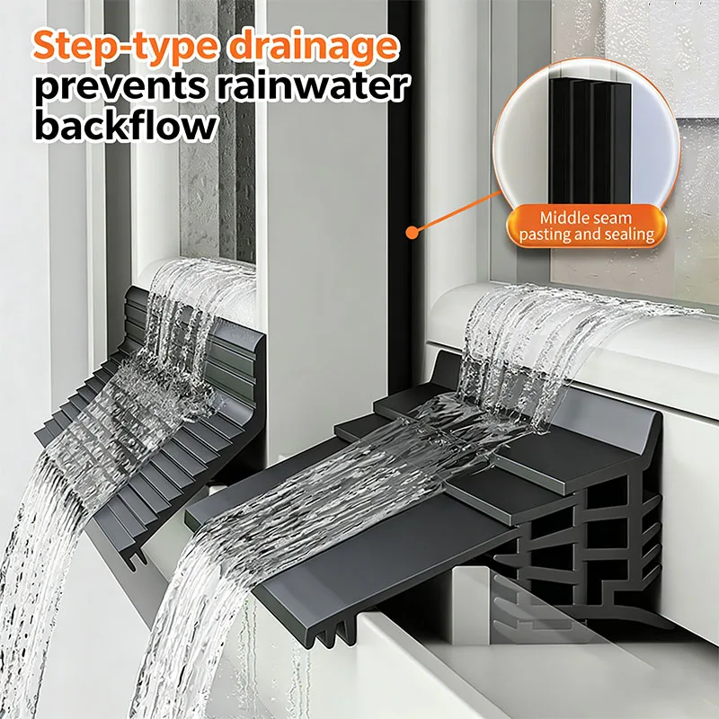 1.5m/1m TPE Window Water Blocking Bar Balcony Waterproof Rainproof Water Guide Plate Home Window Blocking Board Sealing Strip