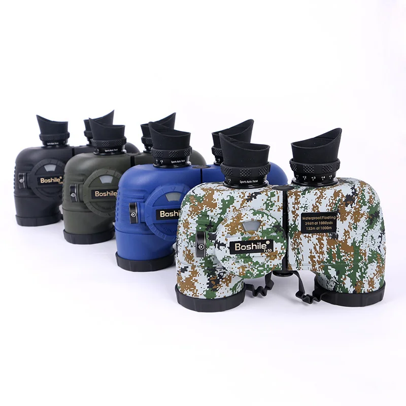 Boshile Binoculars 7*50 Compass Ranging Telescope 7X HD Camouflage Waterproof Outdoor Sailing Adventure Telescope