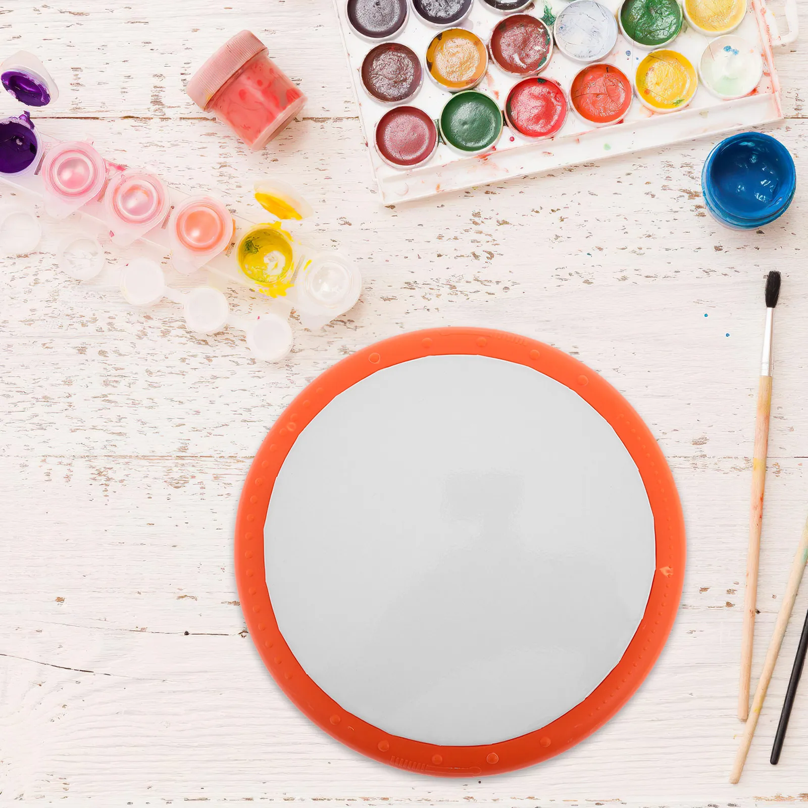 Child Friendly 6 Inch Orange Plastic Hand Drum Educational Musical Instrument Preschool Rhythm Hand Eye Coordination