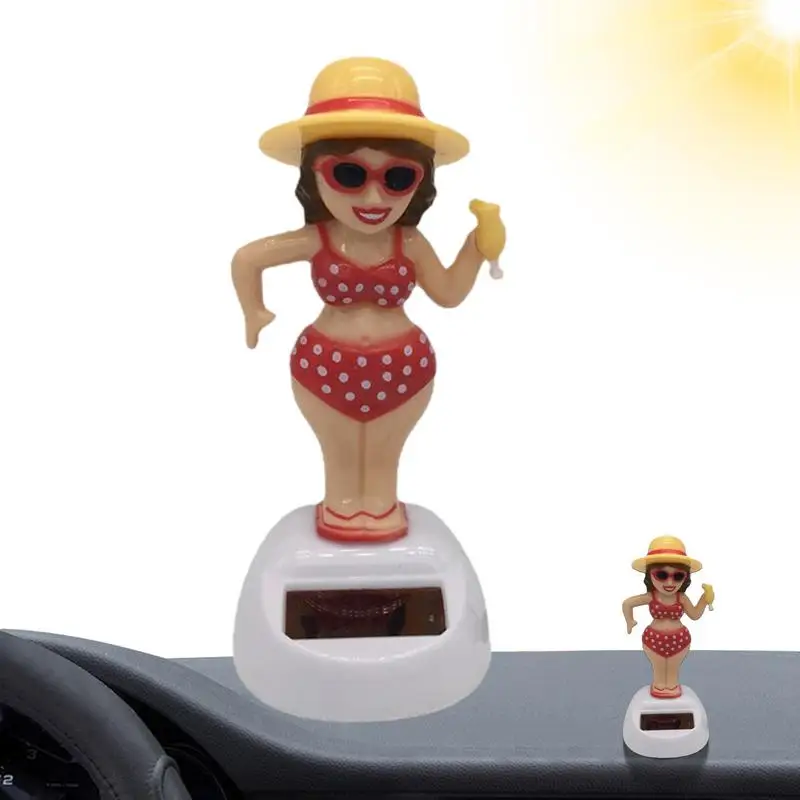 Car Dashboard Decoration Solar Energy Decoration Shaking Head Doll Cartoon Cat Shape Decoration Creative Interior Automotive