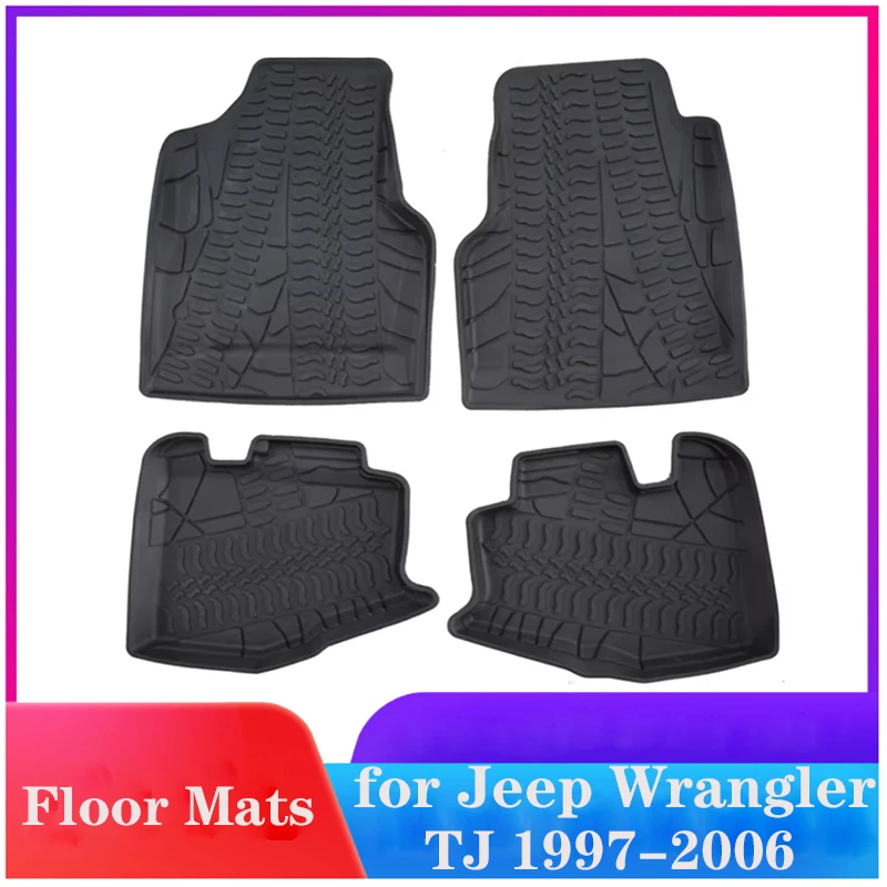 Floor Mats for Jeep Wrangler TJ 1996-2006 TPE Antislip Rear Carpet Floor Mat Accessories for Jeep TJ 1996 1997 1998 1999 - 2006