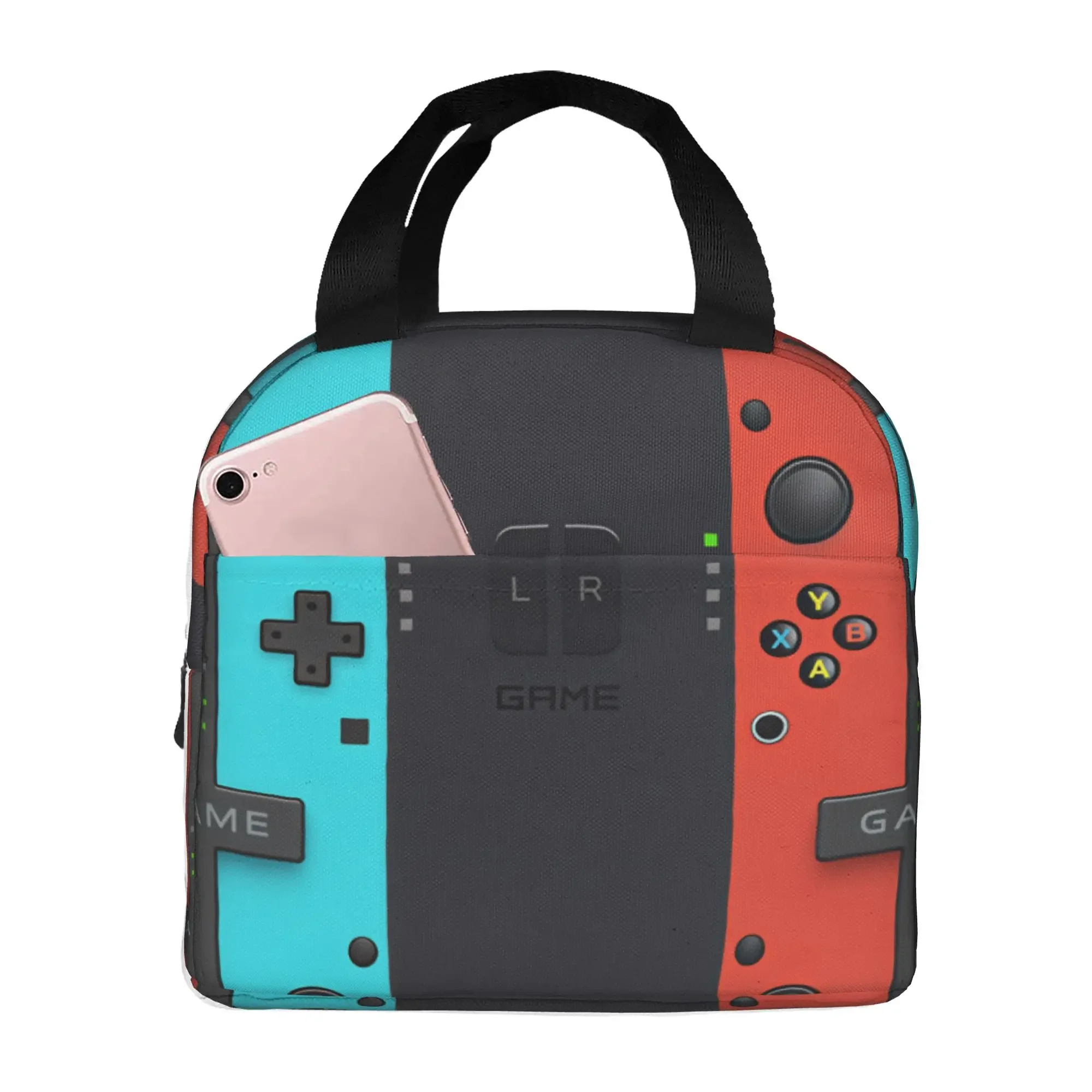 GamePad Games Console Cartoon Insulated Lunch Bags for Women  Resuable Cooler Thermal Food Lunch Box Outdoor Camping Travel