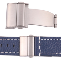 Stainless Steel Watch Band Buckle Silver 16 18 20 22 mm Metal Watchband Double Press Automatic Clasp Strap Accessories