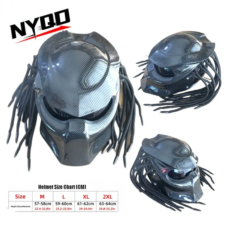 

Hot Iron Blood Warrior Motorcycle Predator Helmet Motorcycle DOT ECE Certification Full Face Helmet Casco Moto with Light