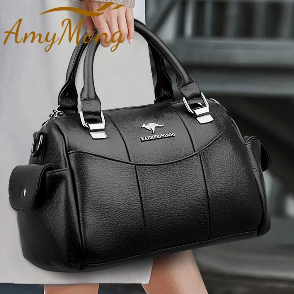 

Designer Women Soft Leather Handbags Luxury Female Shoulder Crossbody Bag Brand Casual Totes Ladies Shopper Messenger Boston Bag