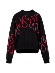 Autumn and winter 2023 oversized women's street fashion sweater Gothic retro aesthetic round neck pullover y2k Harajuku clothing