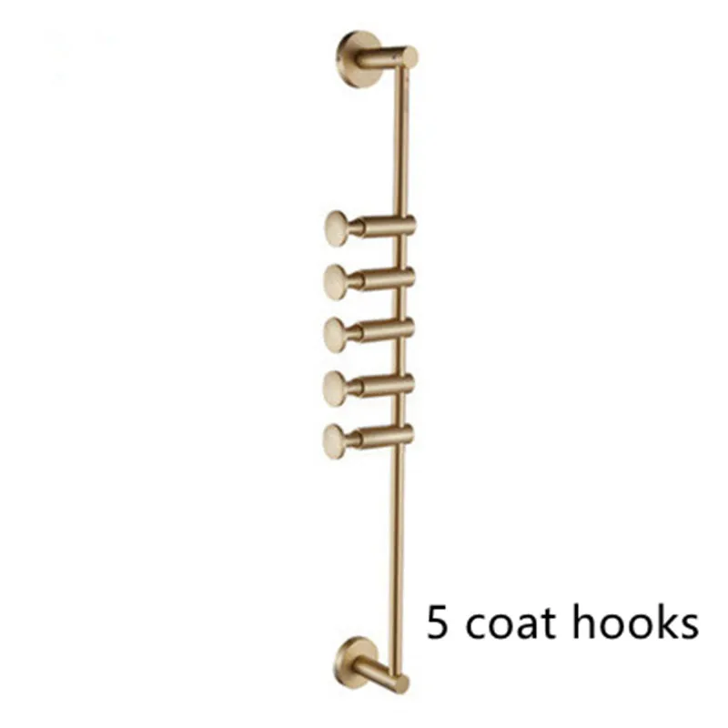 2025 Luxury Nordic Style Brass Hat Rack Bedroom Living Room Entrance Wall Clothes Movable Hook Bathroom Door Rear Hook