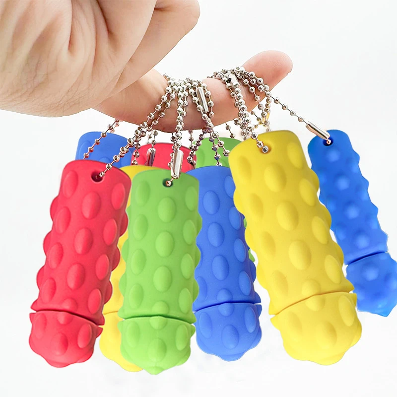 シリコーン減圧マッサージキーホルダー回転可能な感覚ストレス軽減マッサージャー大人のポケットガジェット 3D スパイクグリップ