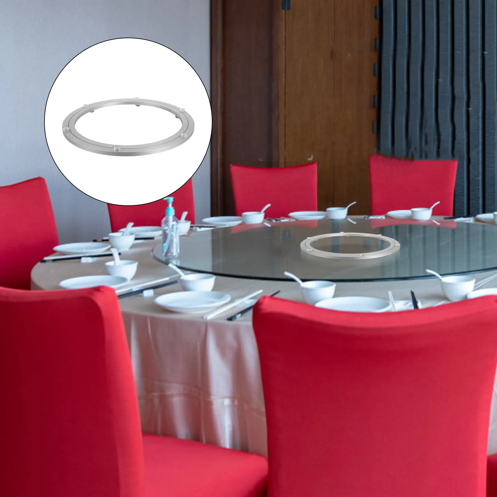 Heavy Duty Aluminum Alloy Rotating Turntable Bearing Plate for Dining Table – Silent Swivel Lazy Susan Base