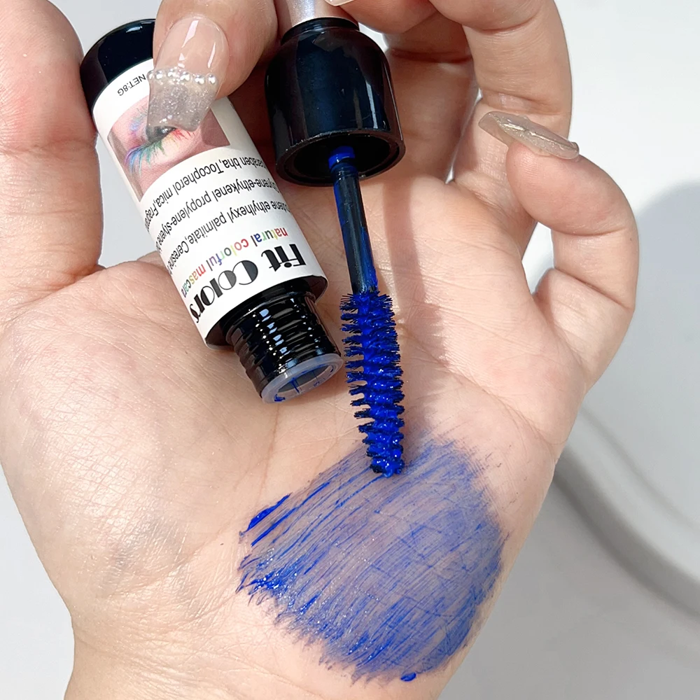 Rímel em forma de garrafa de vinho, azul, roxo, branco, extensão de cílios, à prova d'água, grosso, ondulação, sem manchas, secagem rápida, maquiagem para os olhos