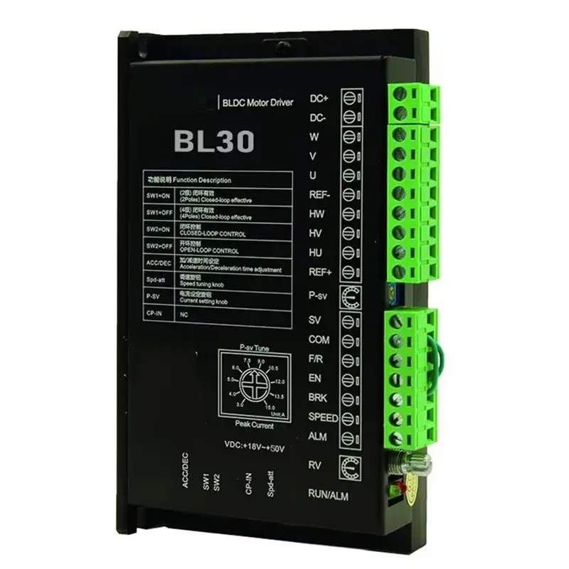 HRBAJ-BLDC Motor Controller Brushless DC Motor Driver 18-50VDC BLDC Motor Controller Three-Phase Brushless DC Motor
