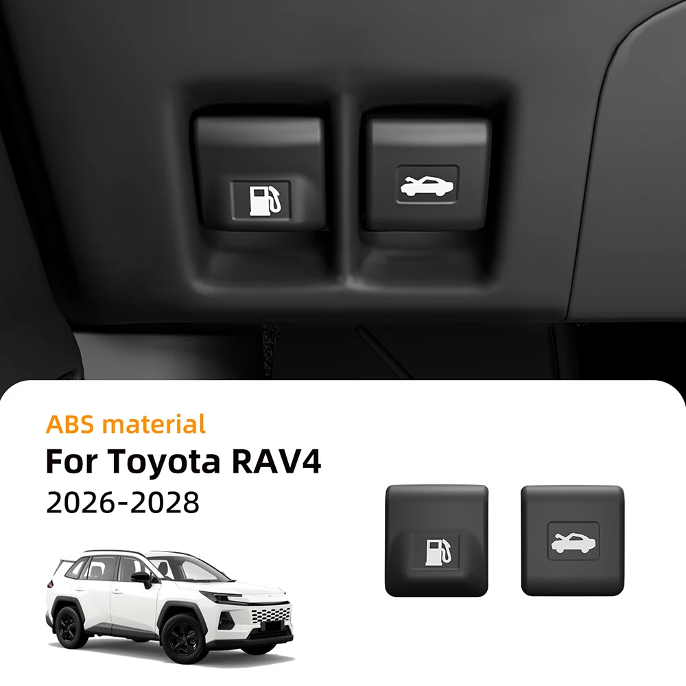 For Toyota RAV4 2026-2028 Hood Fuel Label Cover ABS Black Oil Filling Warning Cap 2PCS Engine Bay Accessories Protection Plus