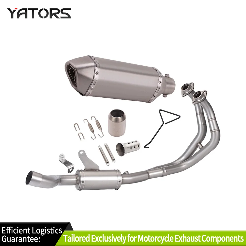 Auspuffsysteme für YZF R7 2021-2023 Yamaha Komplettes Auspuffsystem Krümmerrohr Schalldämpfer Endrohre Silberne Auspuffrohre – Detail 2